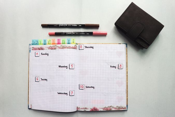 Week Planner In Diary Photo