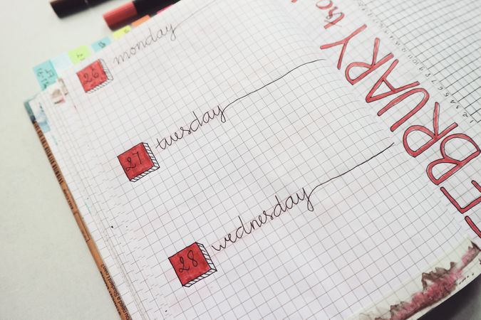Week Wise Month Planner In Diary Photo
