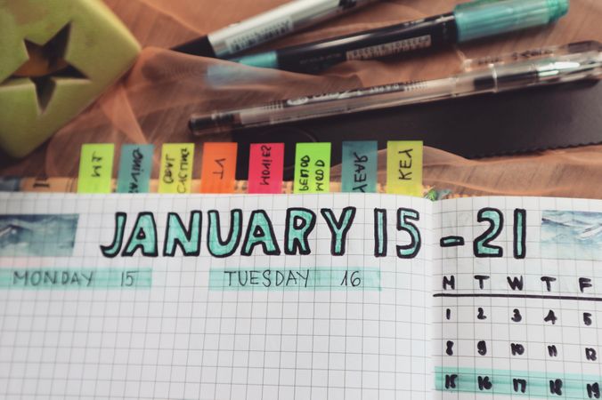 Week Wise Month Planner In Journal Photo