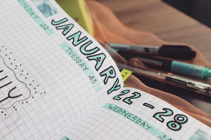 Week Wise Month Planner In Journal Photo