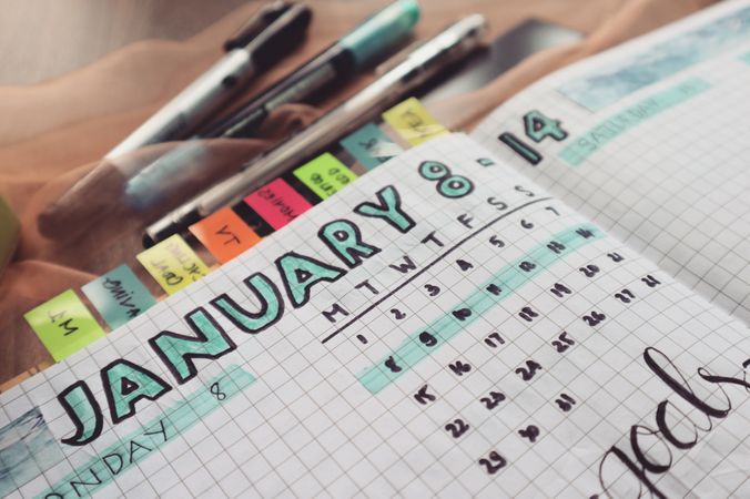 Week Wise Month Planner In Journal Photo
