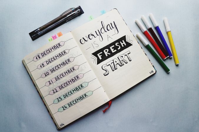 Weekly Goals Tracker Diary Photo