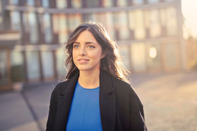 Woman Wearing Black Coat Standing Photo