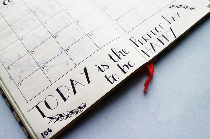 Writings In A Planner Photo
