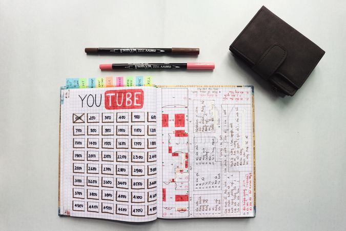 YouTube Planner In Diary Photo