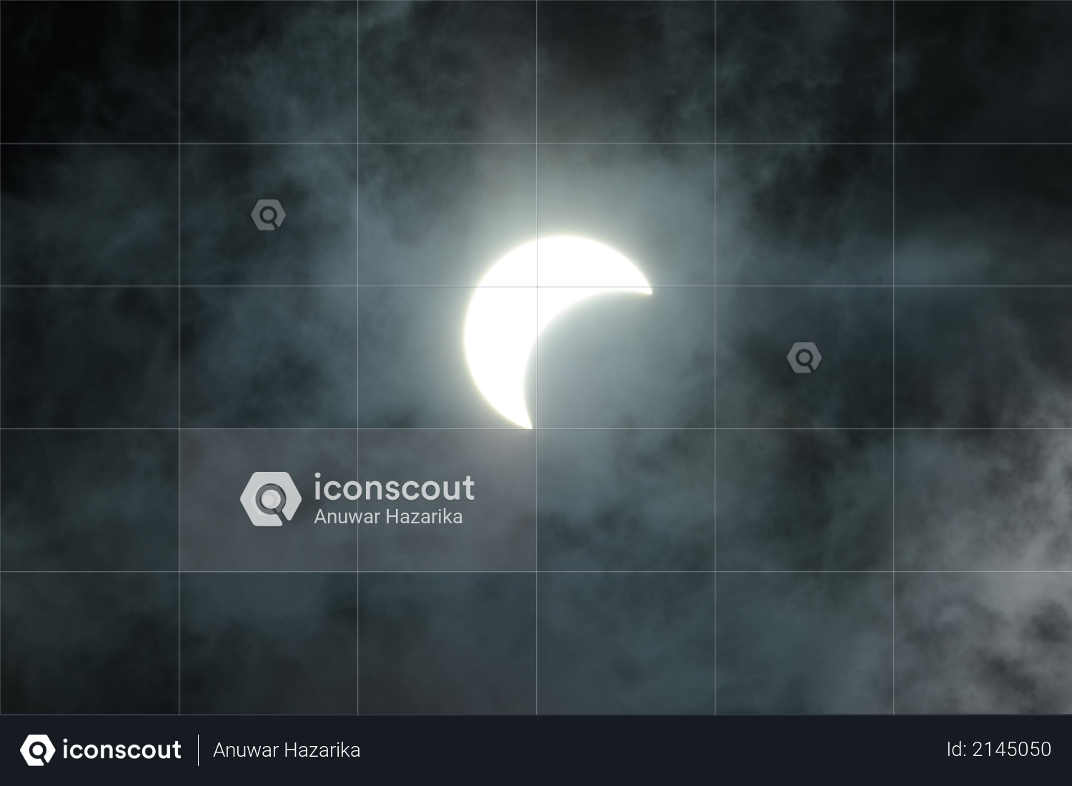 A view of the solar eclipse as seen in the sky from in Nagaon district in the northeastern state of Assam on June 21,2020 Photo