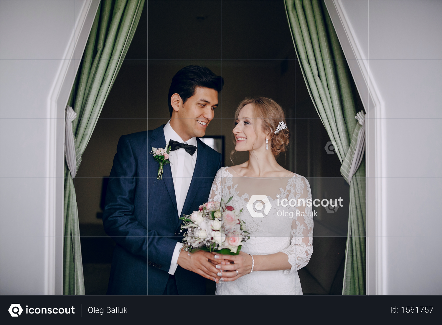 Premium Bride In Wedding Dress And The Groom In A Wedding Suit