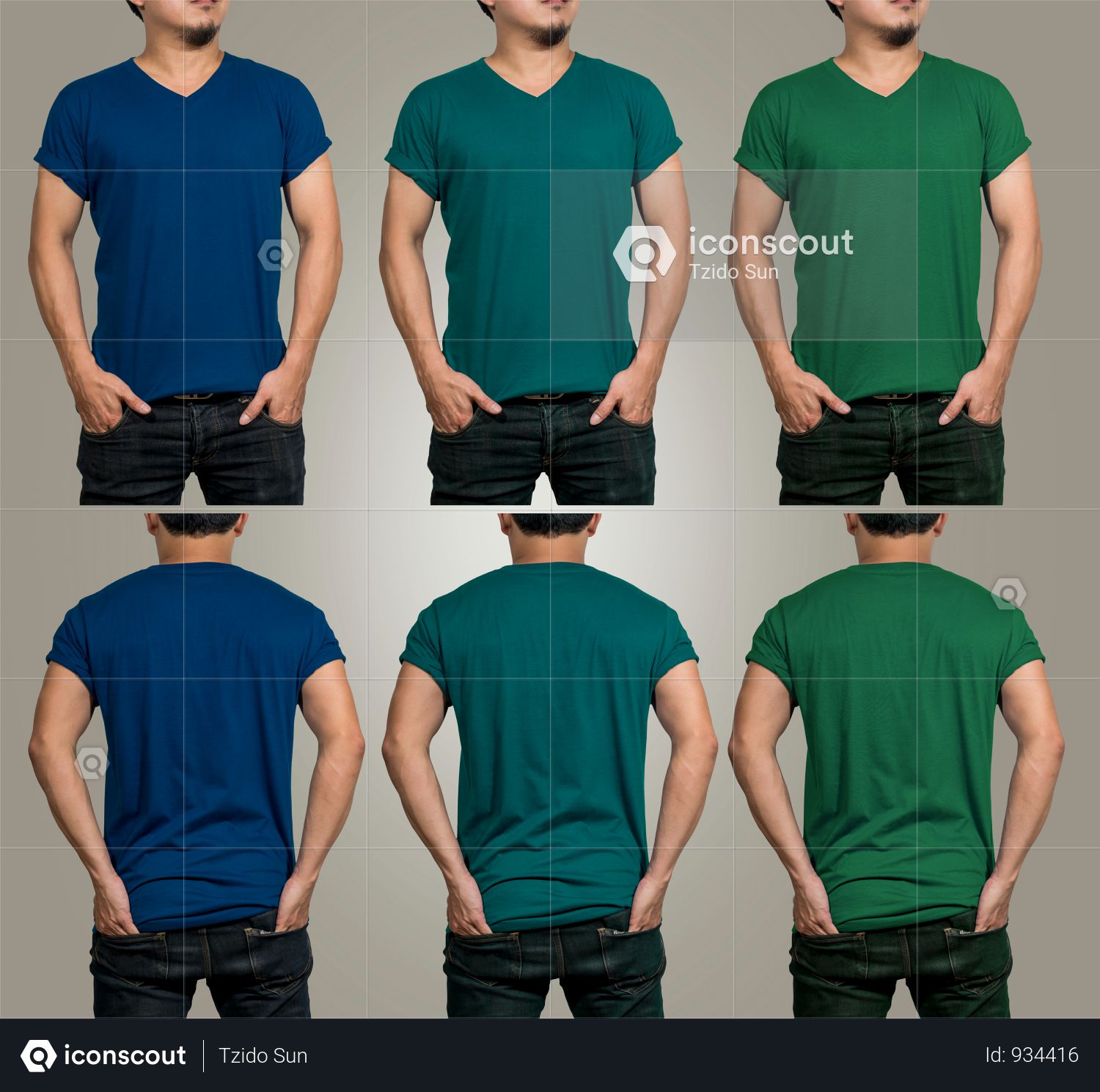 Download Premium Different Color T-shirt Mockup With Front And Back ...