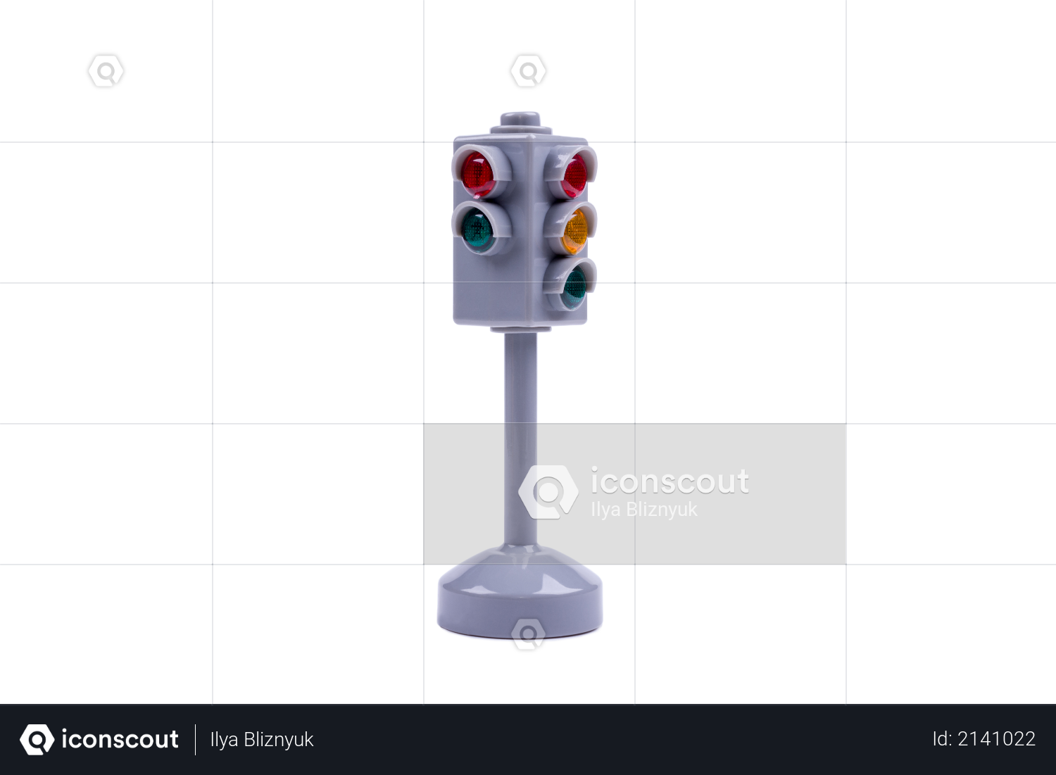 Gray toy traffic light Photo