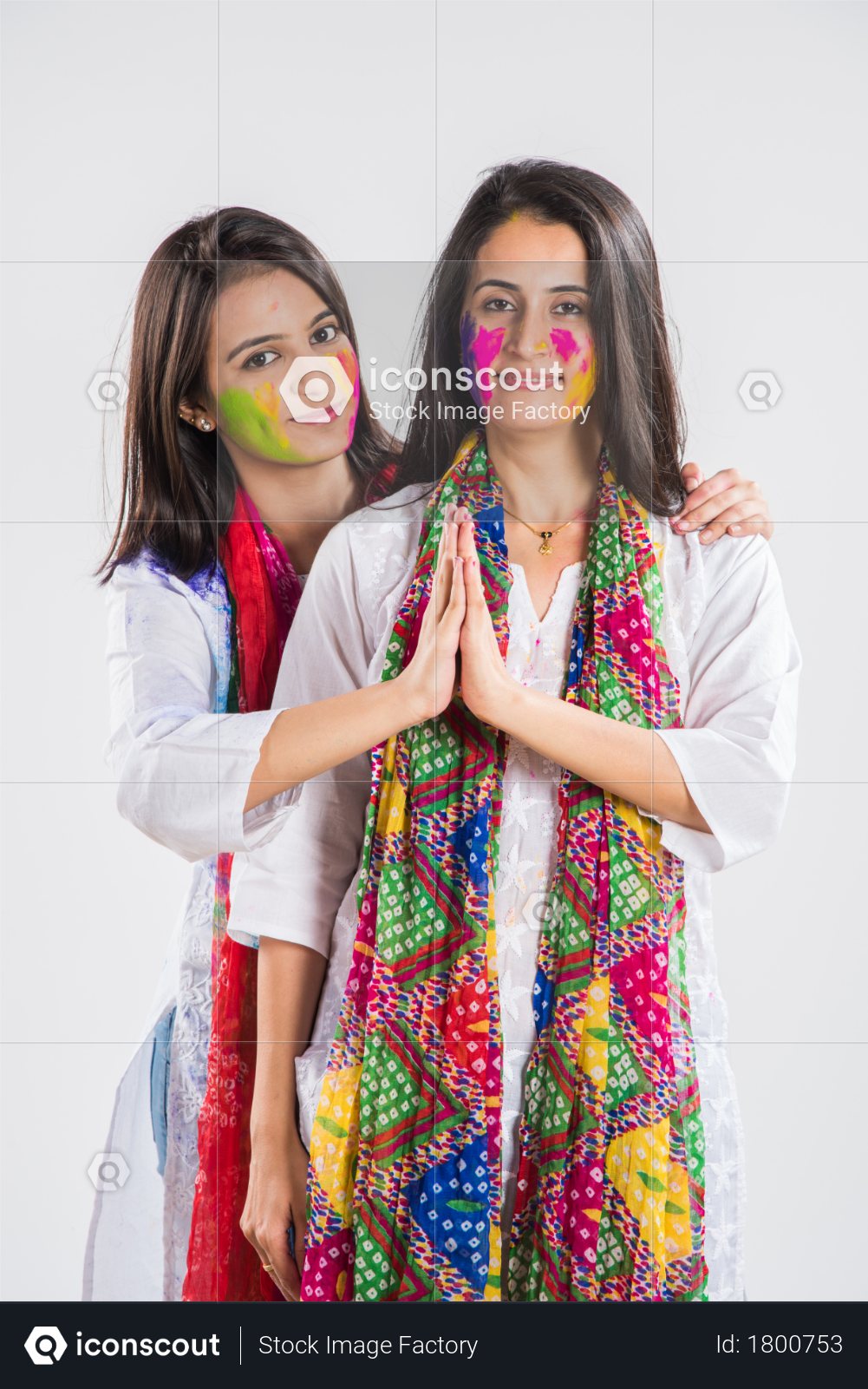 premium indian girls welcomes to celebrate holi photo download in png jpg format iconscout