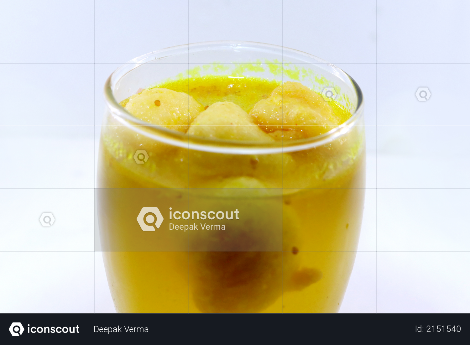 Kanji Wada or Kanji Vada in glass - Indian Snack Chaat Photo