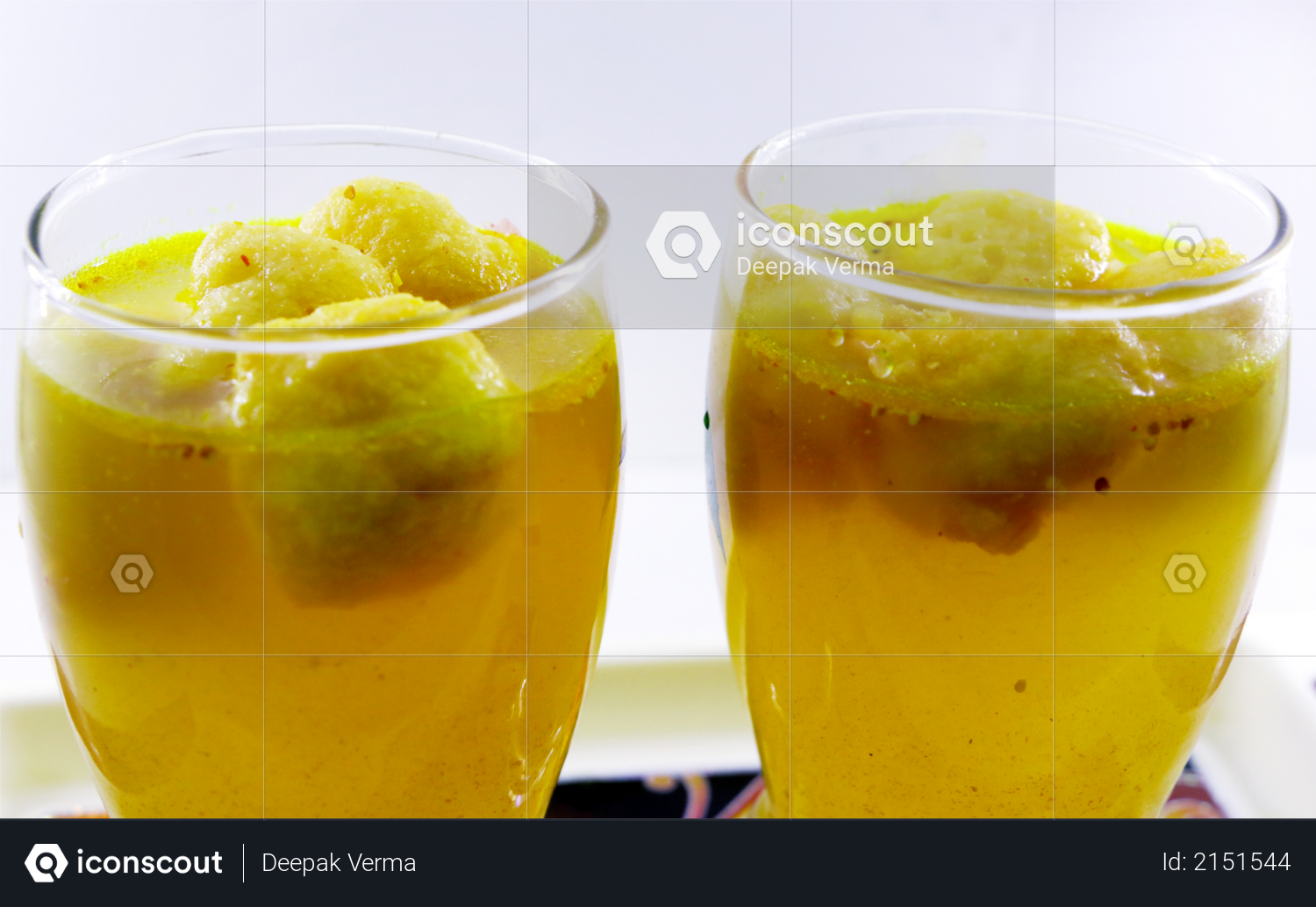 Kanji Wada or Kanji Vada in glass - Indian Snack Chaat Photo