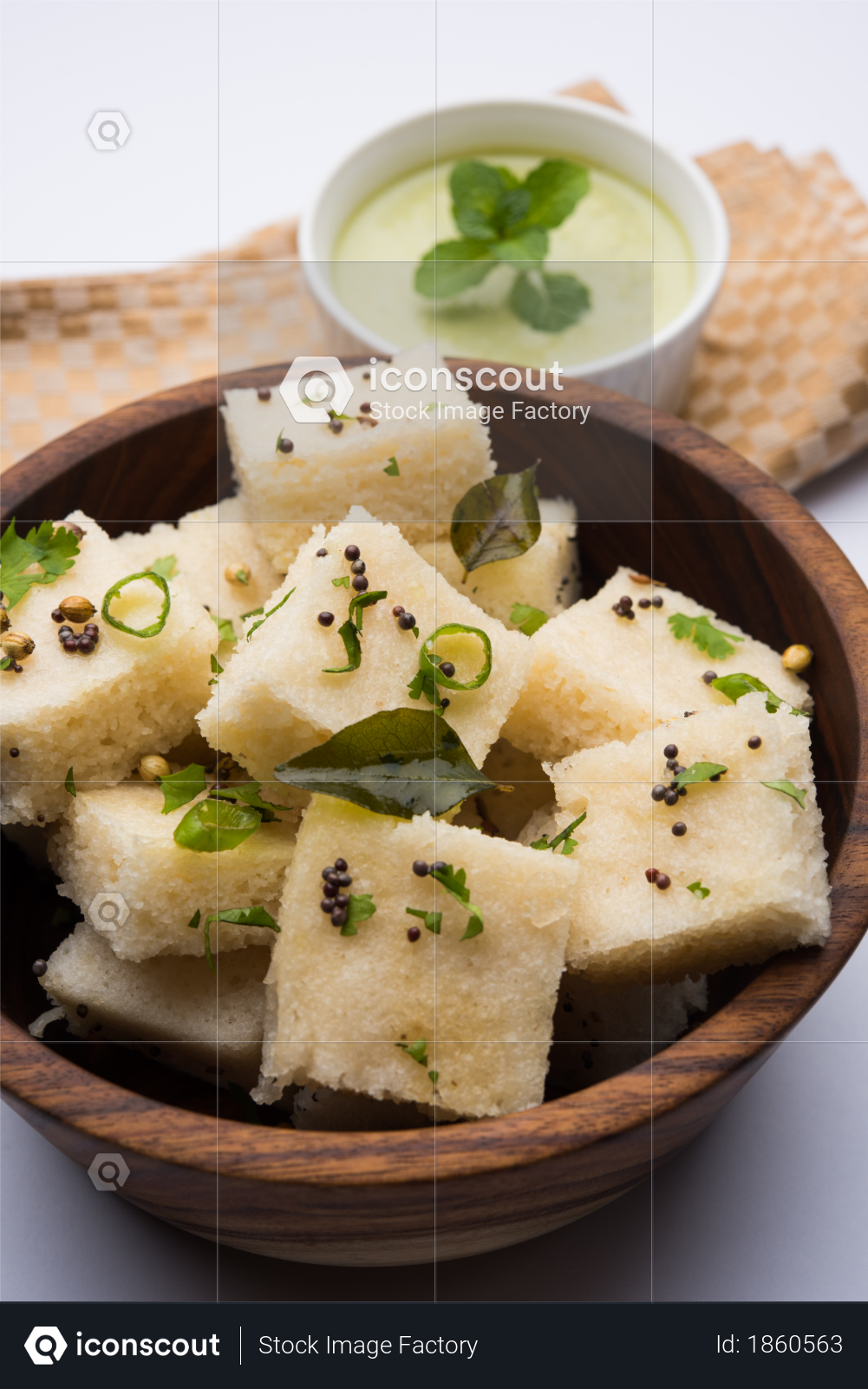 premium khaman dhokla in plate with chutney photo download in png jpg format iconscout