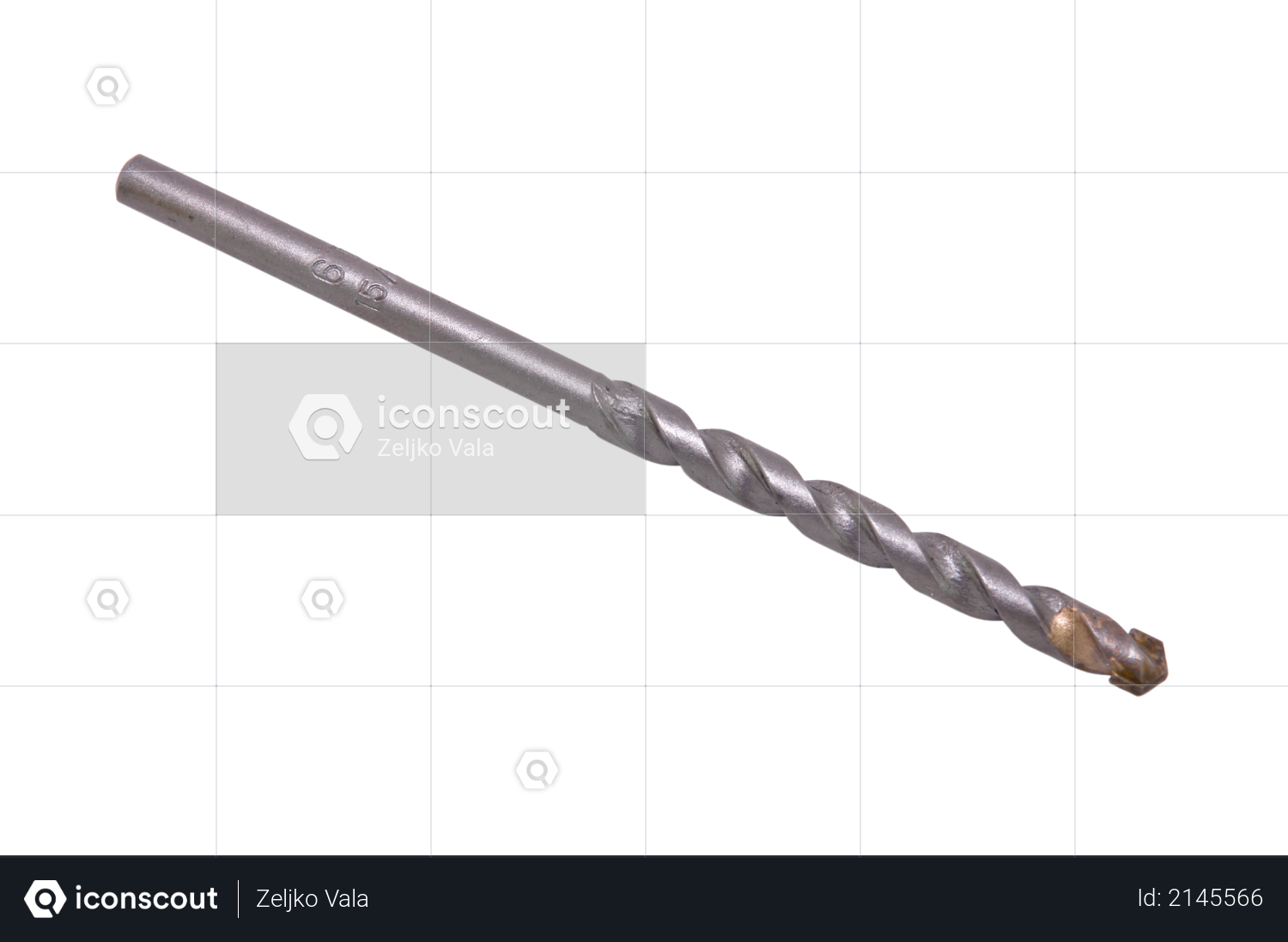 Metal drill bit for concrete isolated on white background Photo