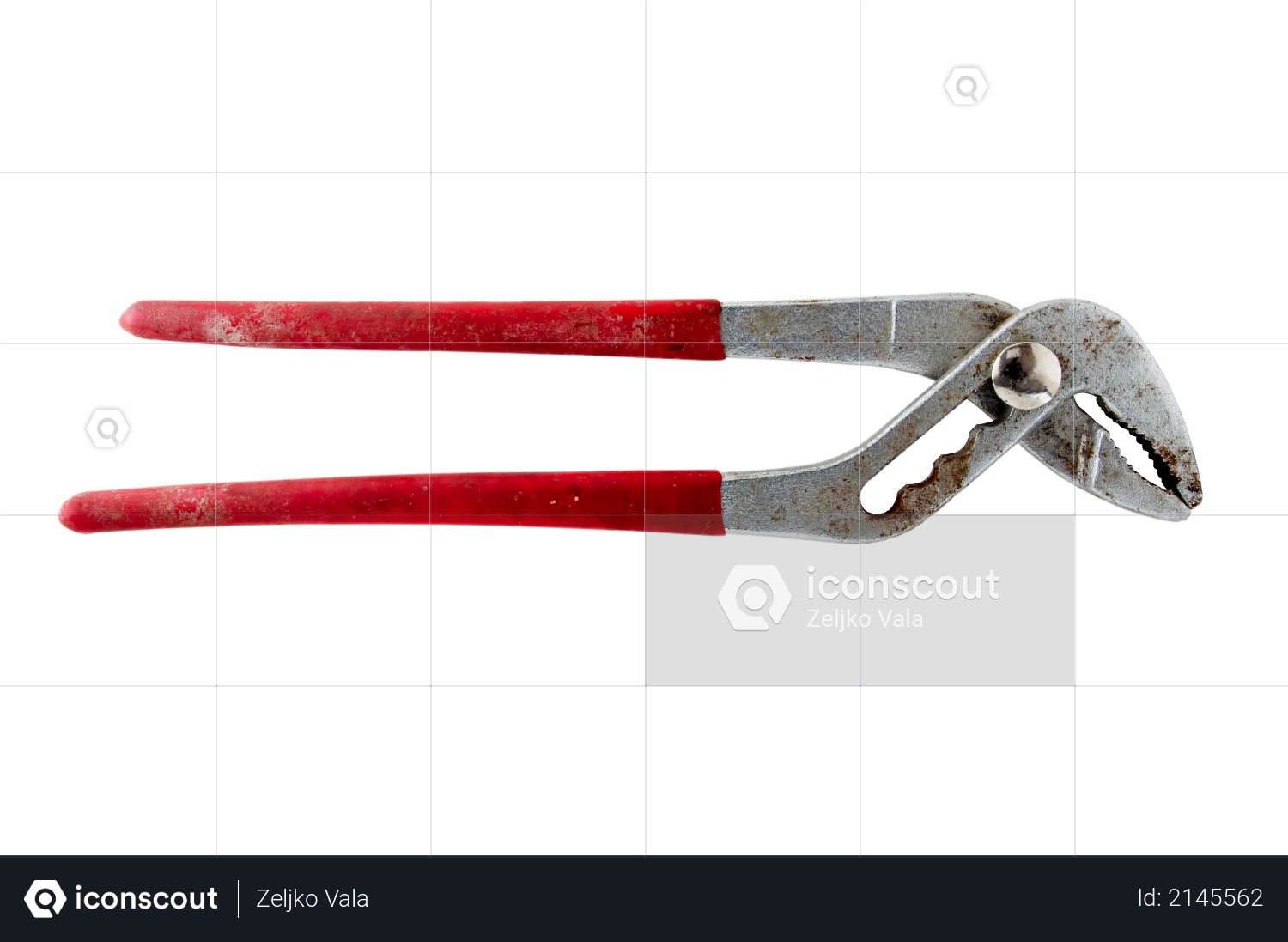 Old plumbing pliers isolated on a white background Photo