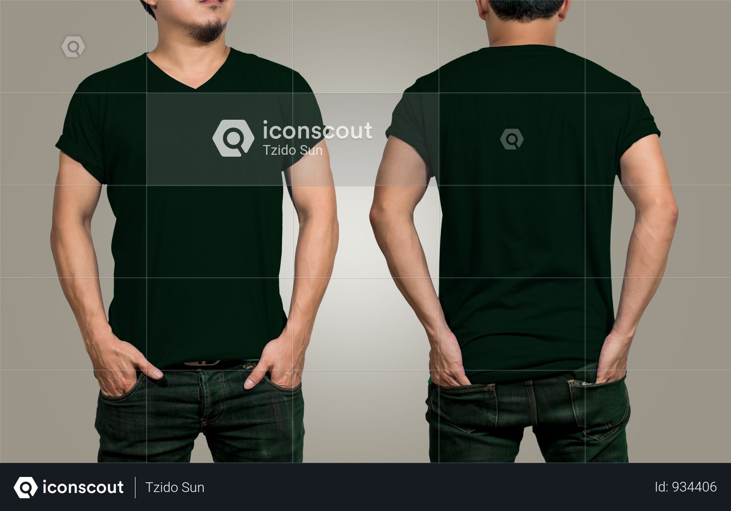 Premium T-shirt Mockup With Front And Back View Photo download in PNG & JPG format