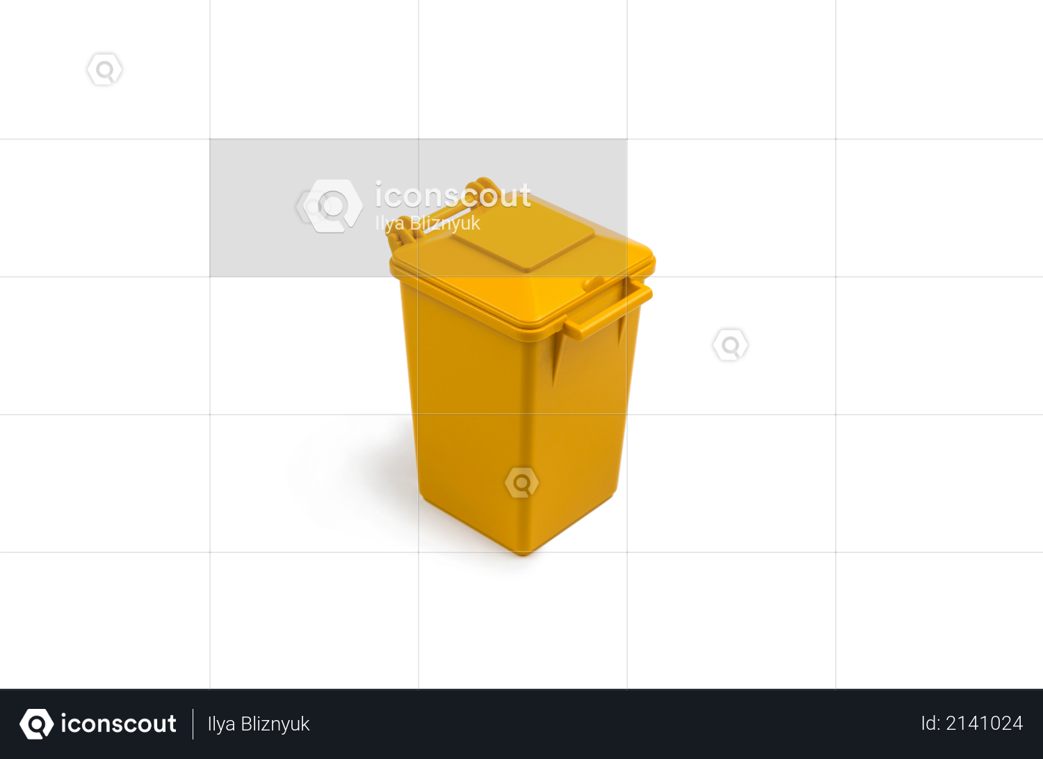 Yellow trash can Photo