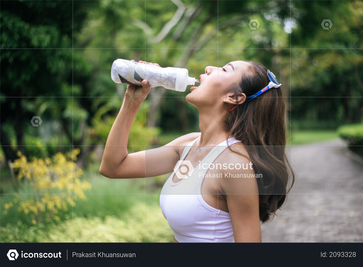 Download Premium Young Healthy Woman Drinking Water From Plastic Bottles After Jogging Health And Sport Concept Photo Download In Png Jpg Format PSD Mockup Templates