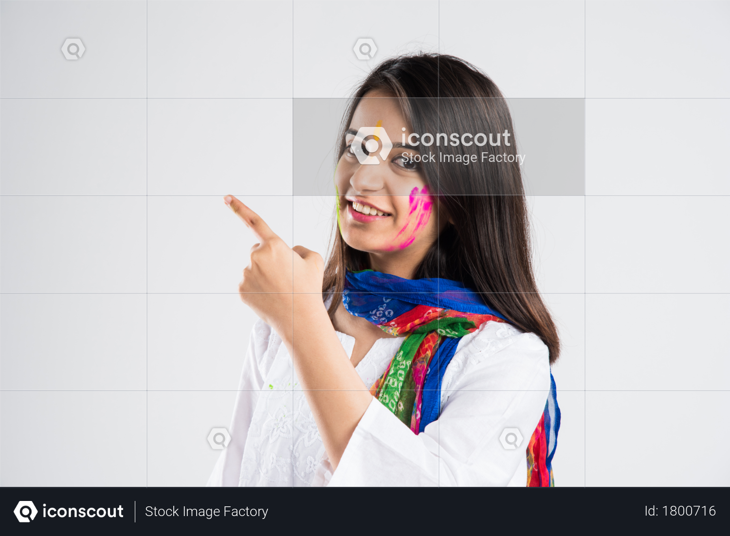 premium young indian girl celebrating holi with painted face and pointing finger advertising concept photo download in png jpg format premium young indian girl celebrating holi with painted face and pointing finger advertising concept photo download in png jpg format