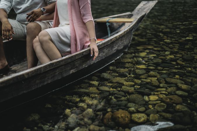 Couple Chit-chat While Sitting On Boat Photo