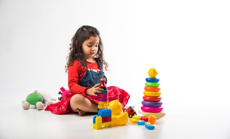 girl with toys