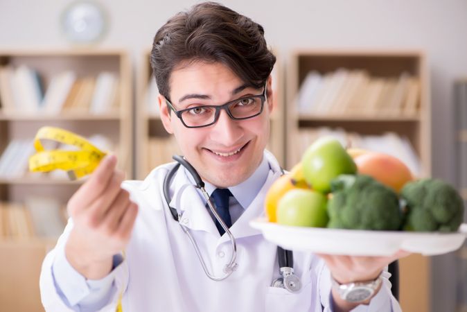 Scientist Studying Nutrition In Various Food Photo