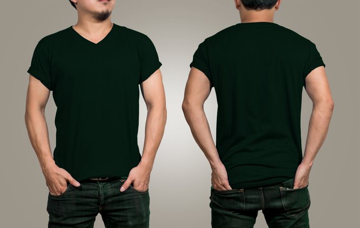 Premium T-shirt Mockup With Front And Back View Photo ...