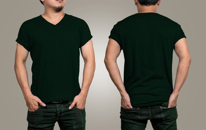 Download Premium T-shirt Mockup With Front And Back View Photo download in PNG & JPG format