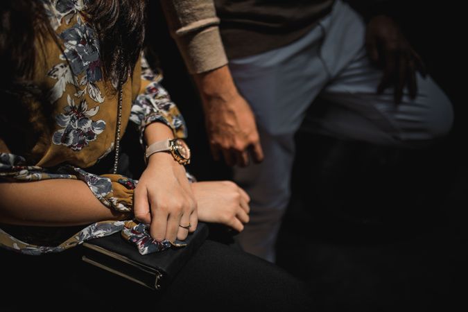 Warm Rays On Woman's Hand While Standing With His Lifepartner Photo